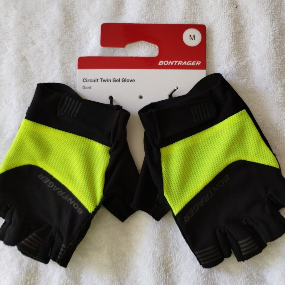 Trek Bontrager Suede Circuit Twin Gel Cycling Gloves Yellow Medium